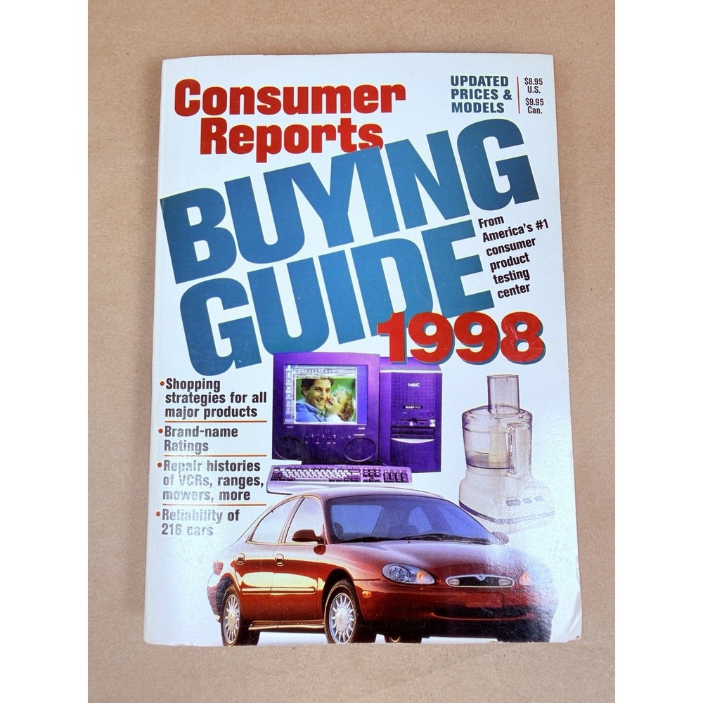 1998 Consumer Reports Buying Guide Vintage Cars Electronics Appliances Reference